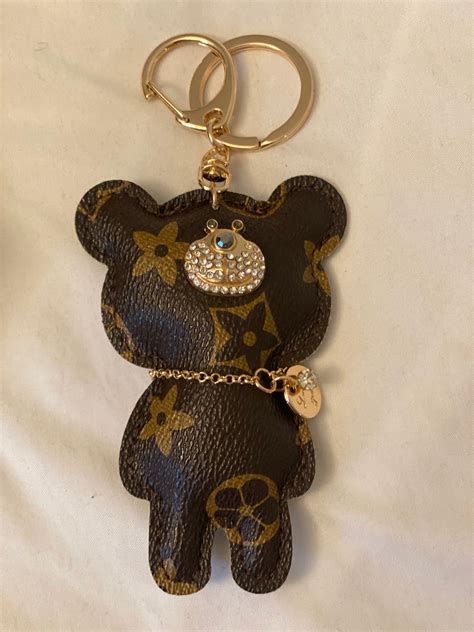 lv teddy bear keychain.